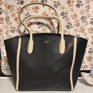 Kate Spade Black and Cream Structured Tote